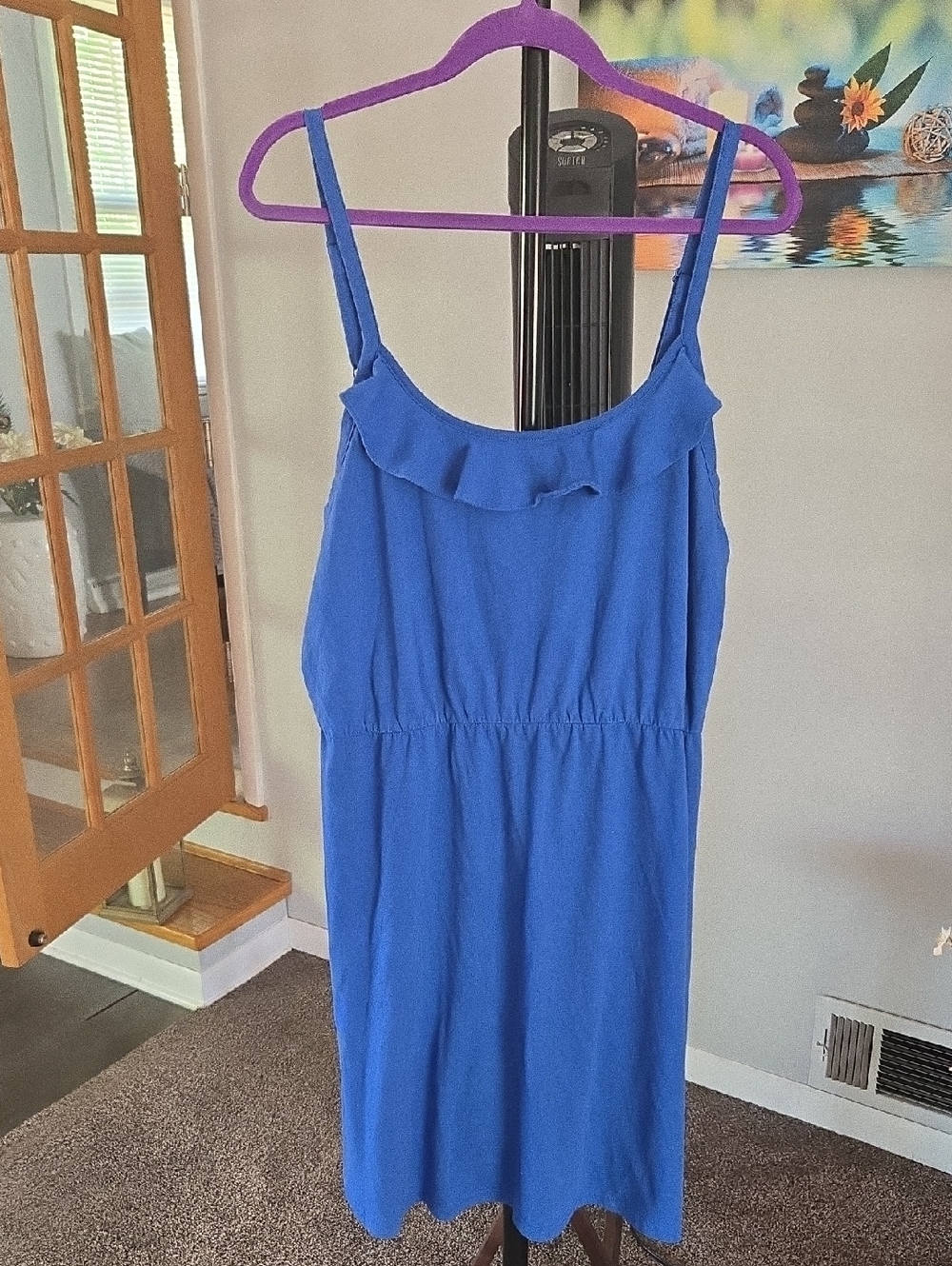 Faded Glory Royal Blue Casual Spaghetti Strap Ruffle Dress 💙